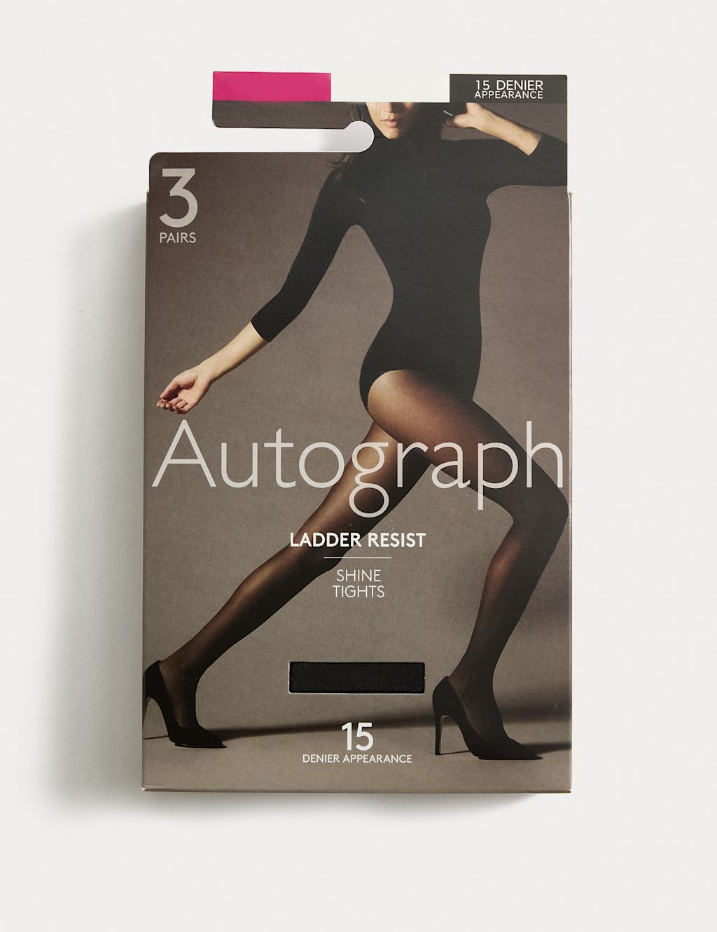 Autograph 3pk 15 Denier Ladder Resist Tights - Extra Large - Nearly Black, Nearly Black