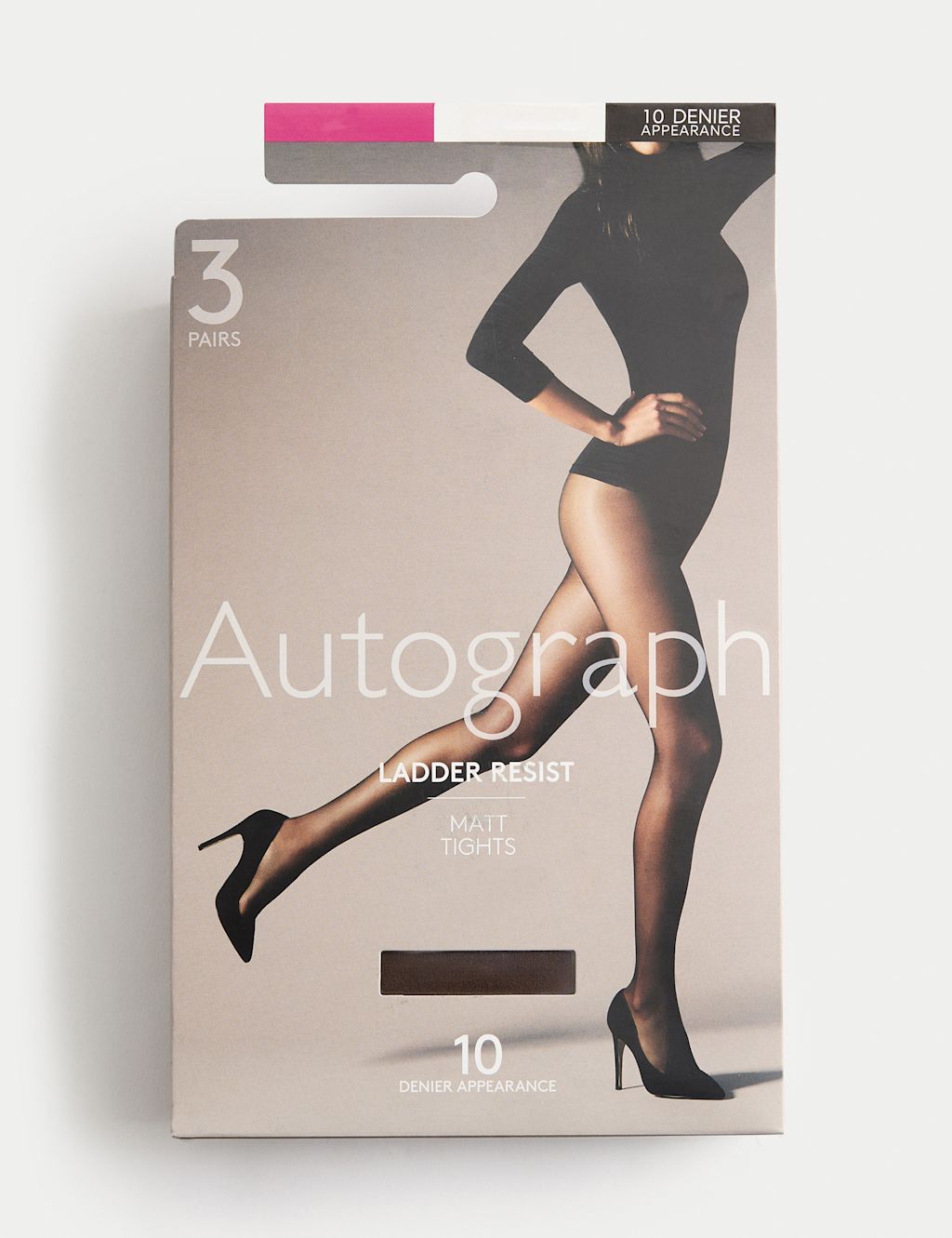Autograph 3pk 10 Denier Ladder Resist Matt Tights - Extra Large - Rich Quartz, Rich Quartz