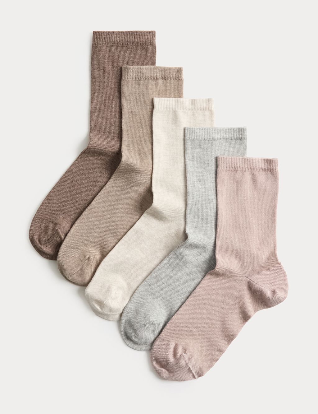 M&S 5pk Supersoft Ankle High Socks - 3-5 - Pink Mix, Pink Mix