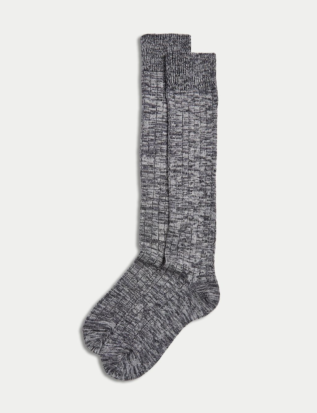 M&S 2 Pack Thermal Knee High Socks - 3-5 - Charcoal Mix, Charcoal Mix