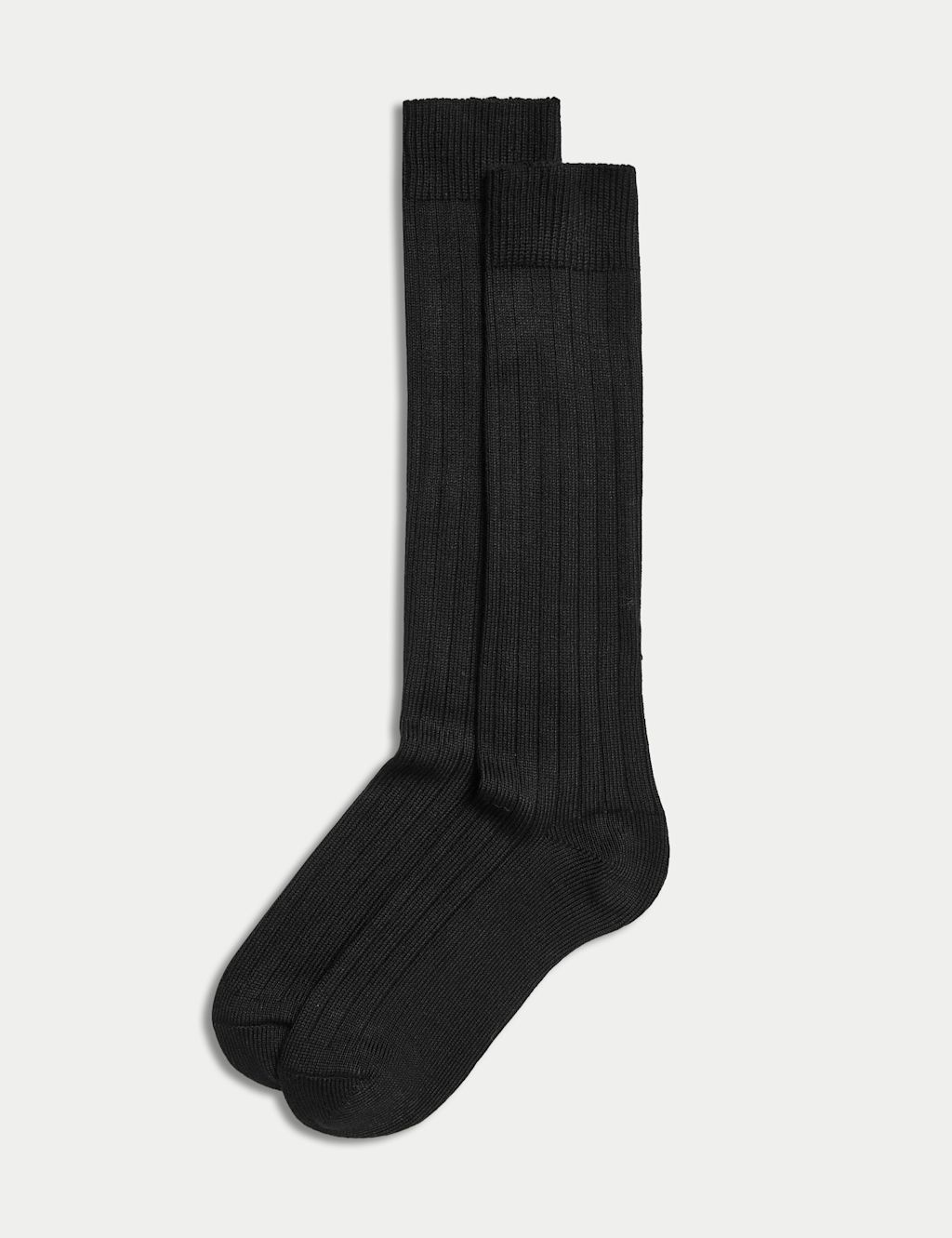 M&S 2 Pack Thermal Knee High Socks - 3-5 - Black, Black