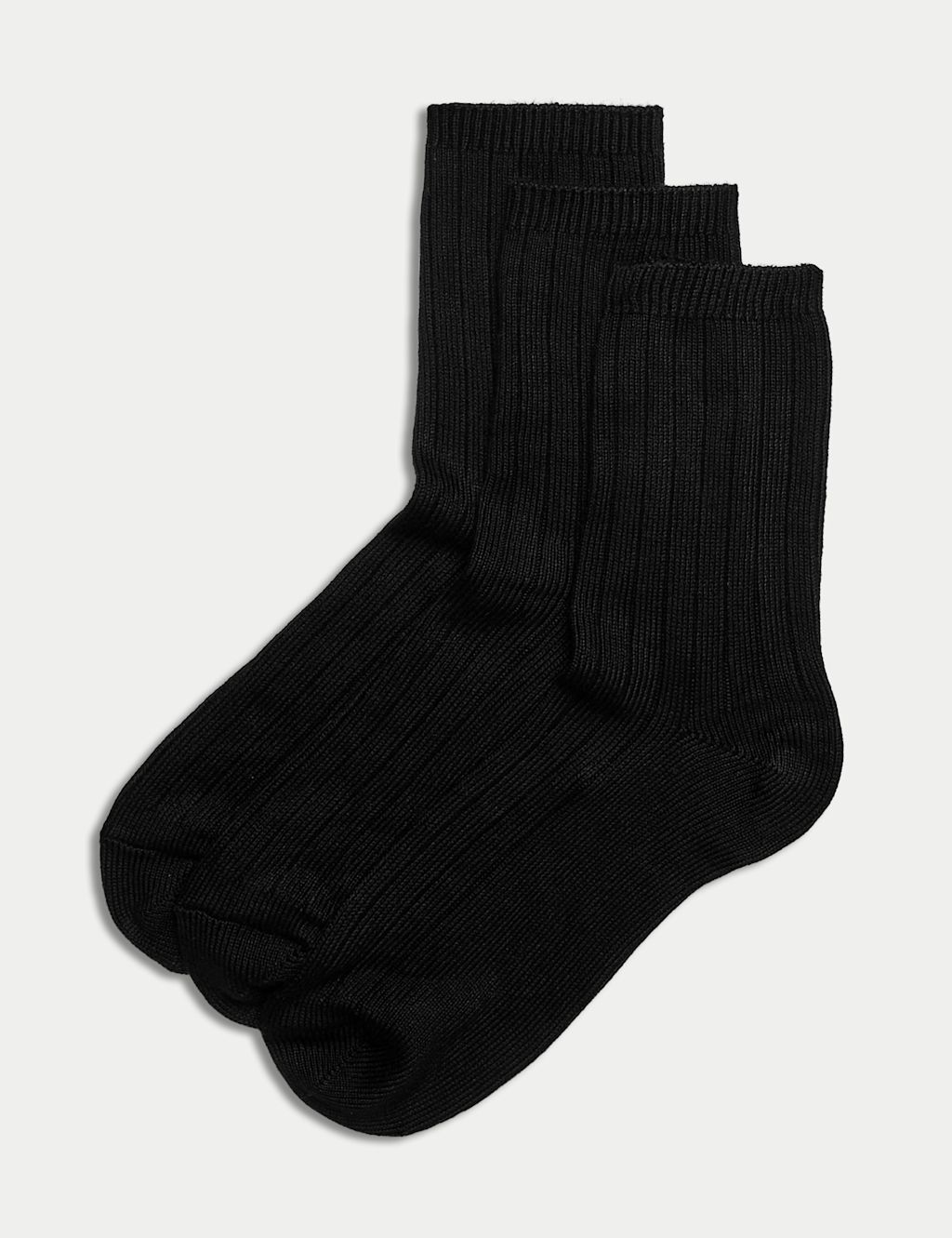 M&S 3pk Thermal Sumptuously Soft&trade; Ankle High Socks - 3-5 - Black, Black