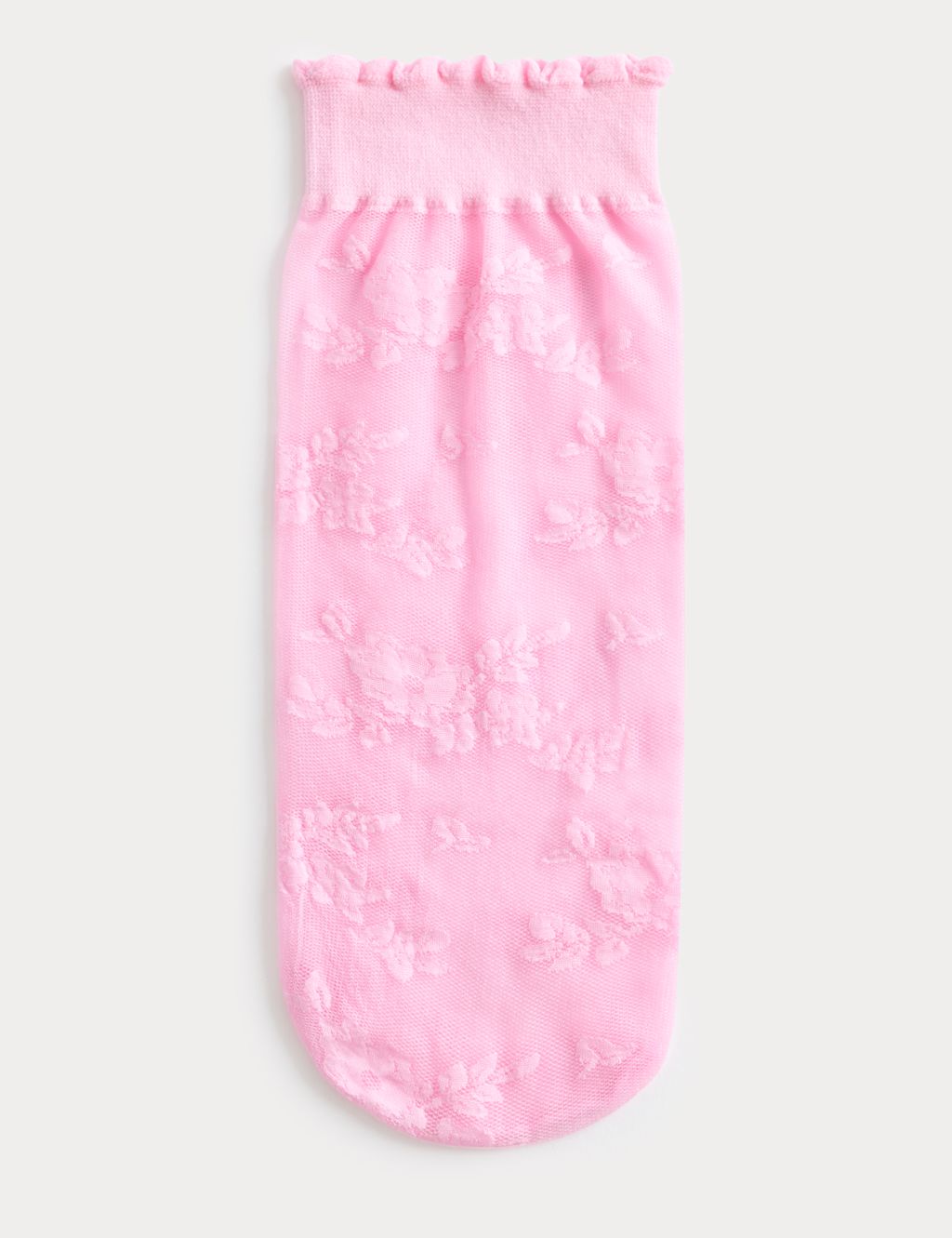 M&S Floral Lace Ankle High Socks - Sugar Pink, Sugar Pink