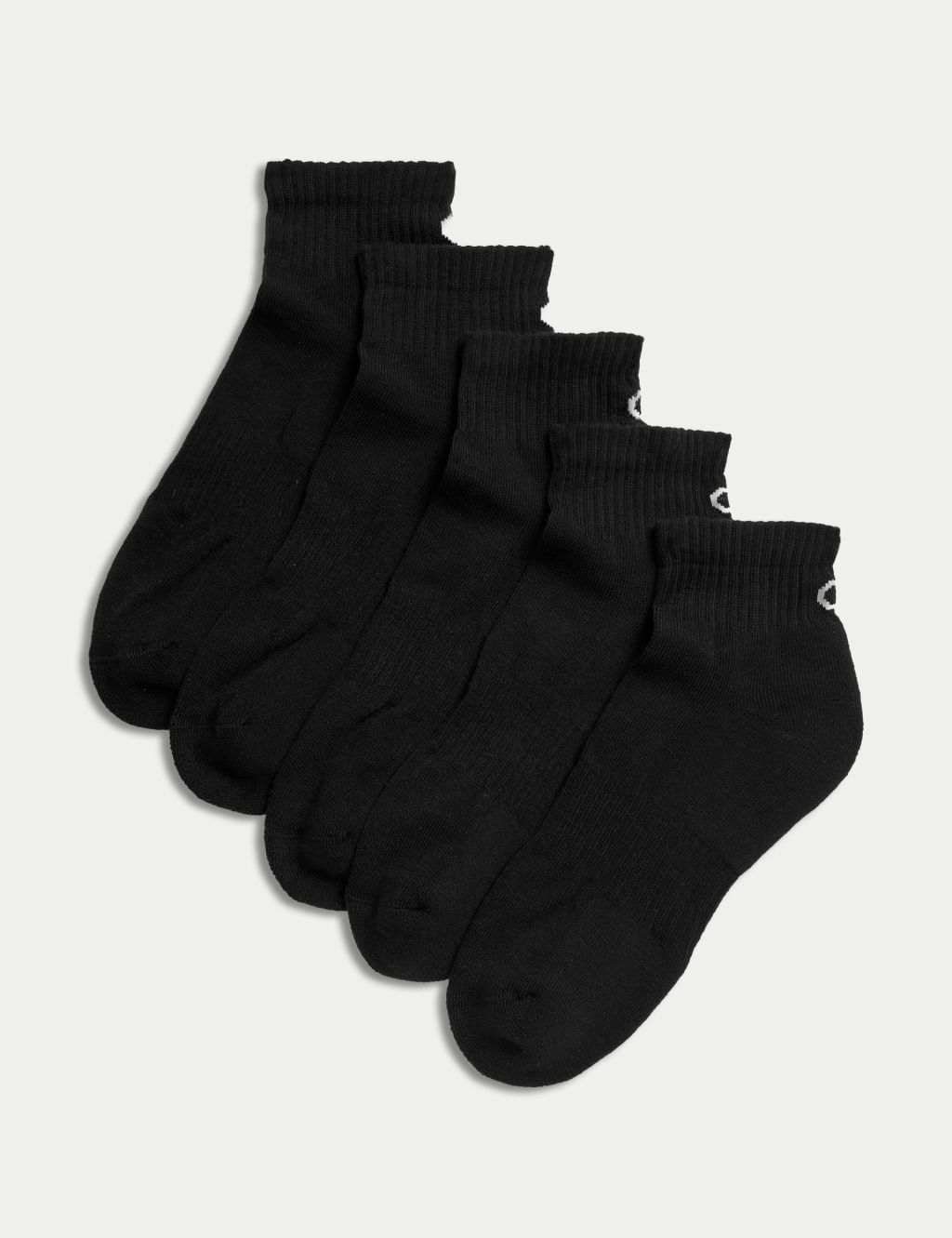 Goodmove 5pk Cotton Rich Cushioned Anklets - 3-5 - Black, Black