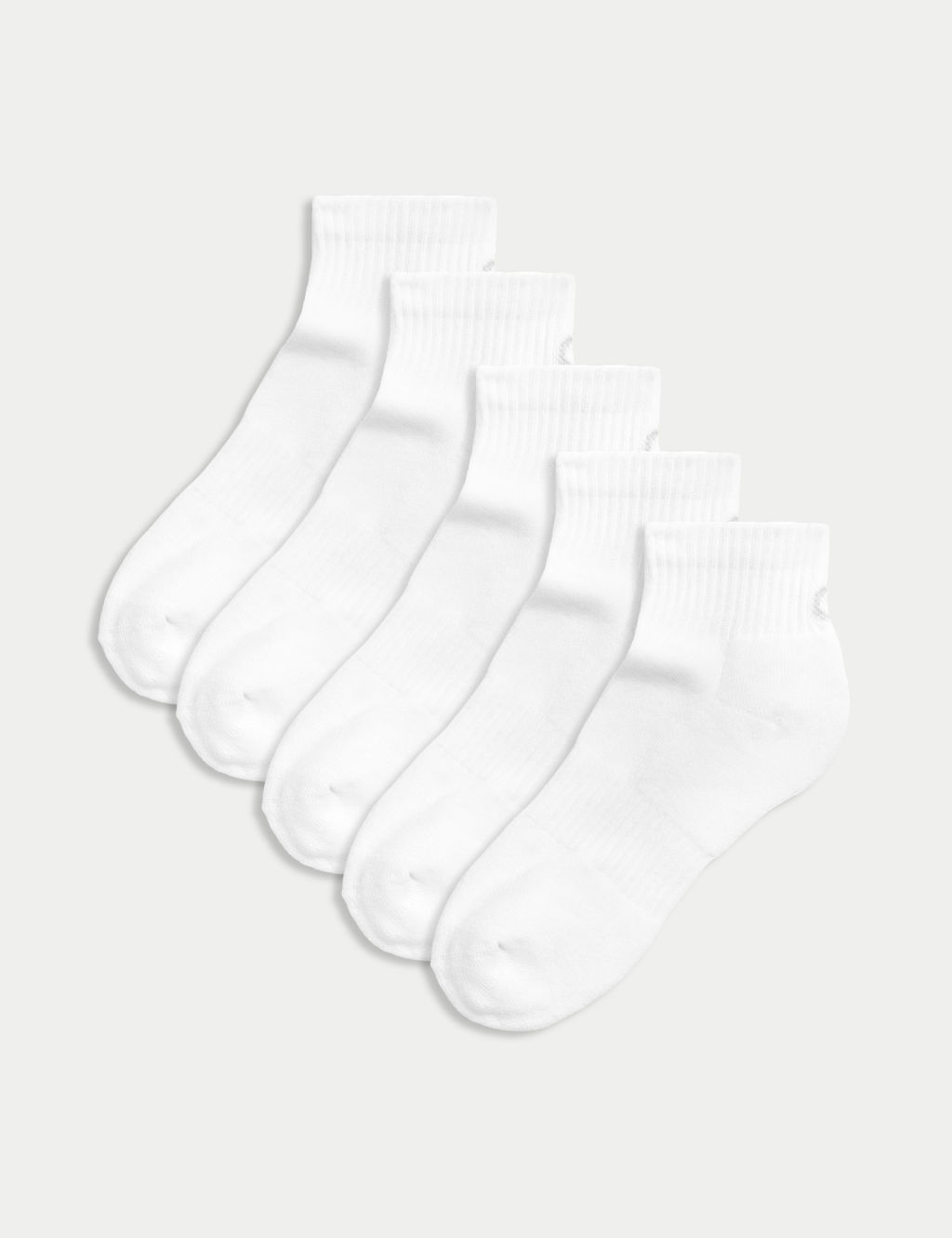 Goodmove 5pk Cotton Rich Cushioned Anklets - 3-5 - White, White