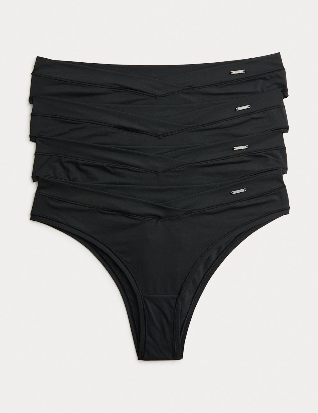 Autograph 4pk Flexifit&trade; Brazilian Knickers - 10 - Black, Black