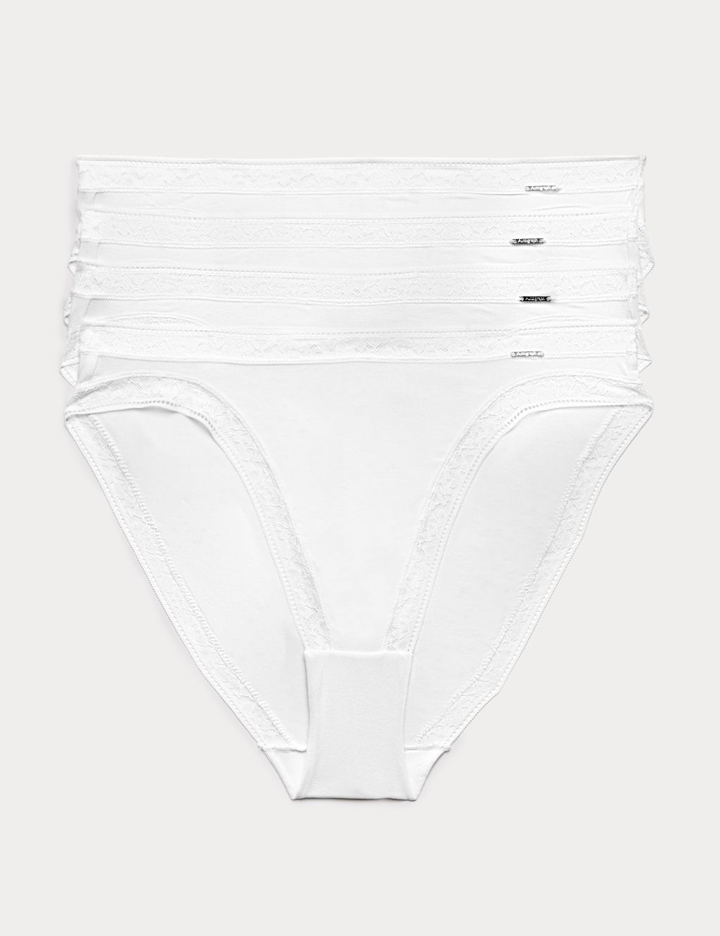 Autograph 4pk Modal Rich with Silk High Leg Knickers - 24 - White, White