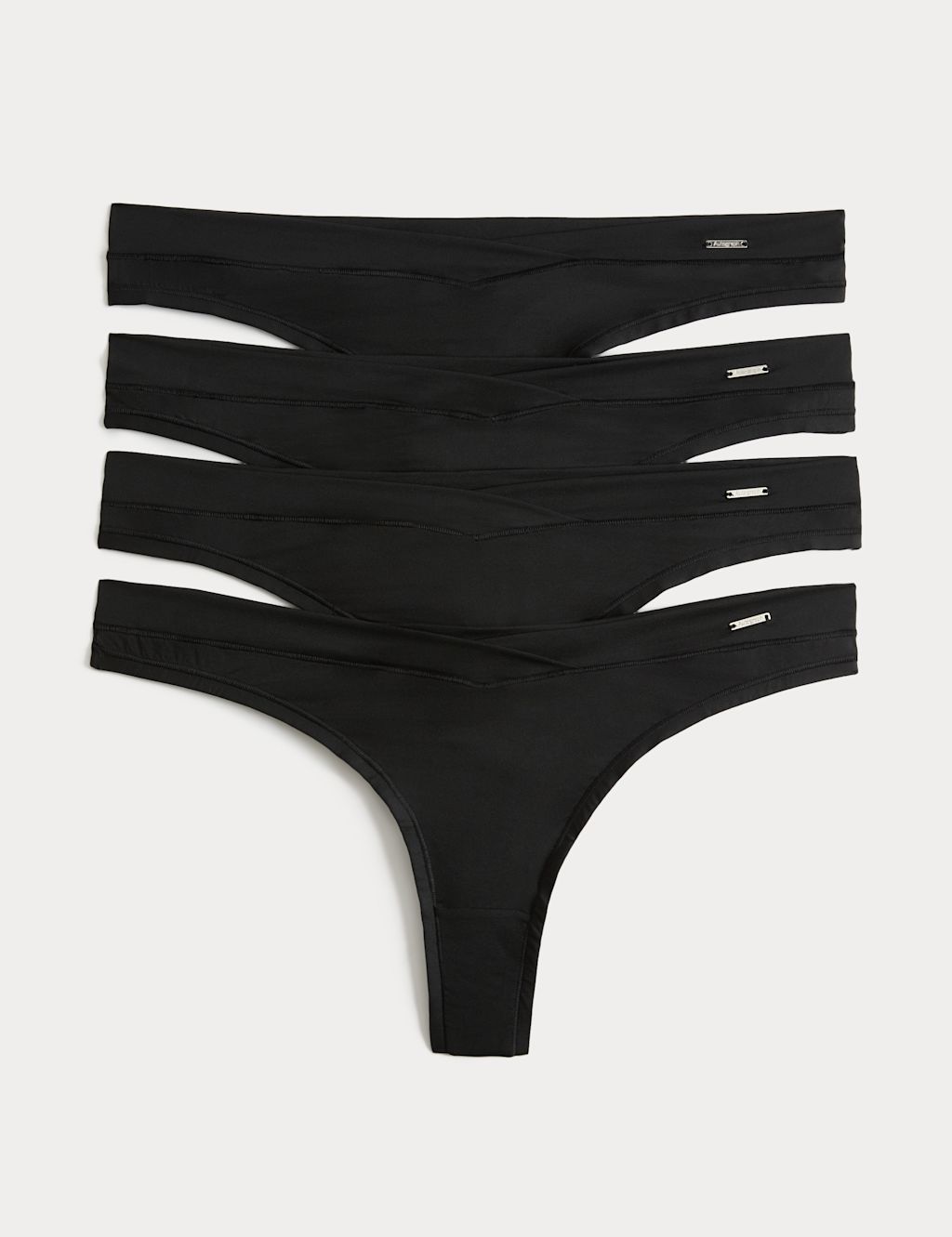 Autograph 4 Pack Flexifit&trade; Thongs - 10 - Black, Black