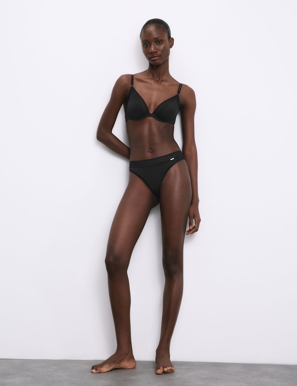 Autograph Boston Microfibre Thong - 10 - Black, Black