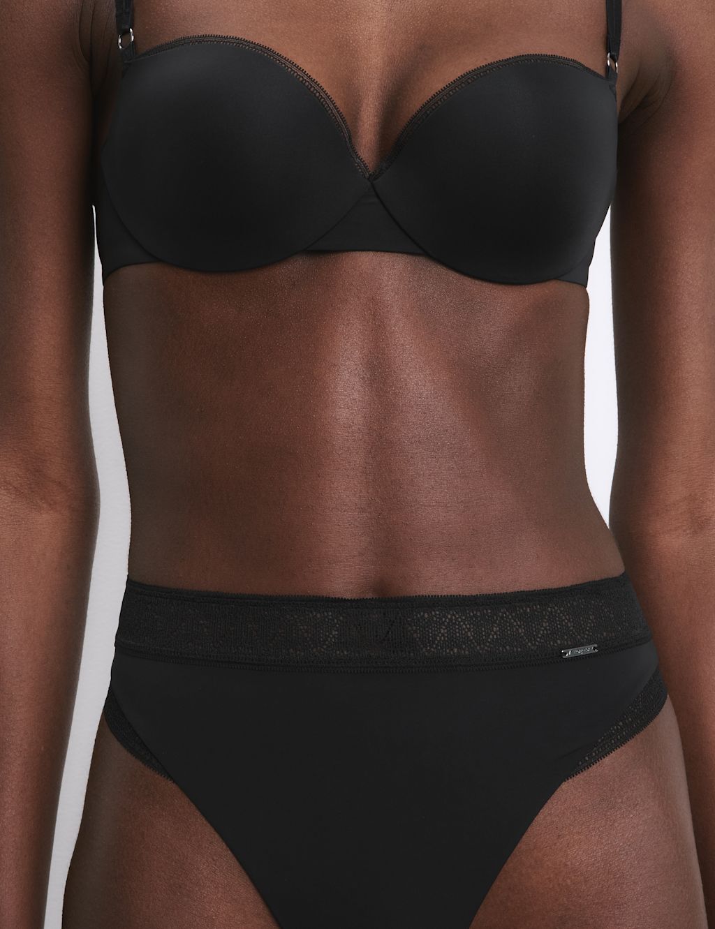 Autograph Boston Microfibre No VPL High Leg Knickers - 14 - Black, Black