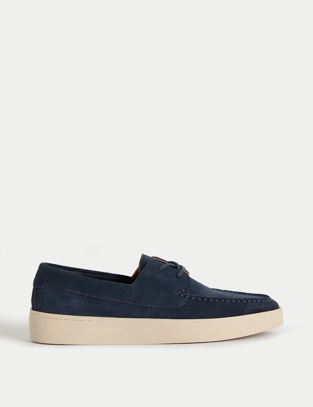 Autograph Suede White Sole Lace Up Loafers - 11 - Navy, Navy