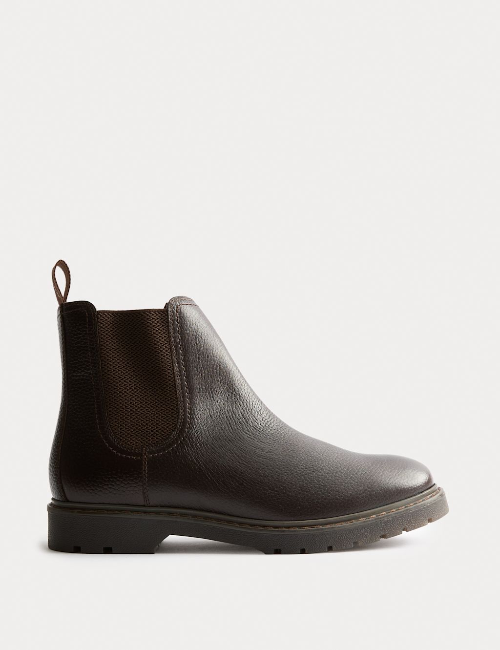 M&S Leather Pull-On Chelsea Boots - 6 - Dark Brown, Dark Brown