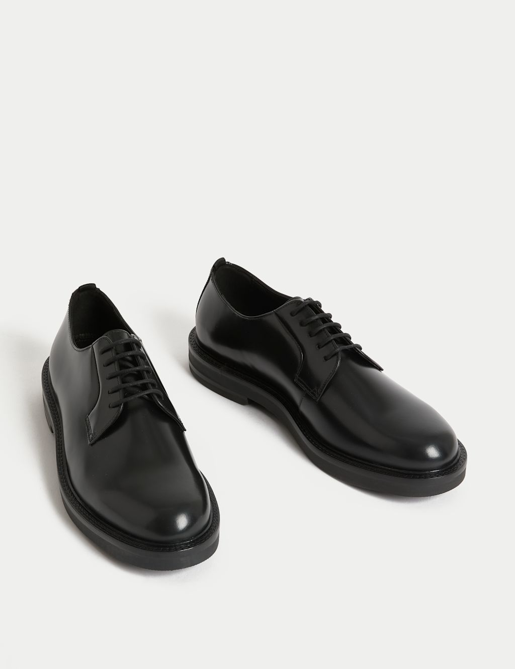 Autograph Leather Derby Shoes - 9.5 - Black, Black