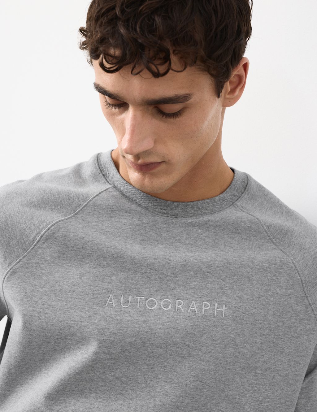 Autograph Cotton Rich Stretch Loungewear Sweatshirt - Grey Marl, Grey Marl