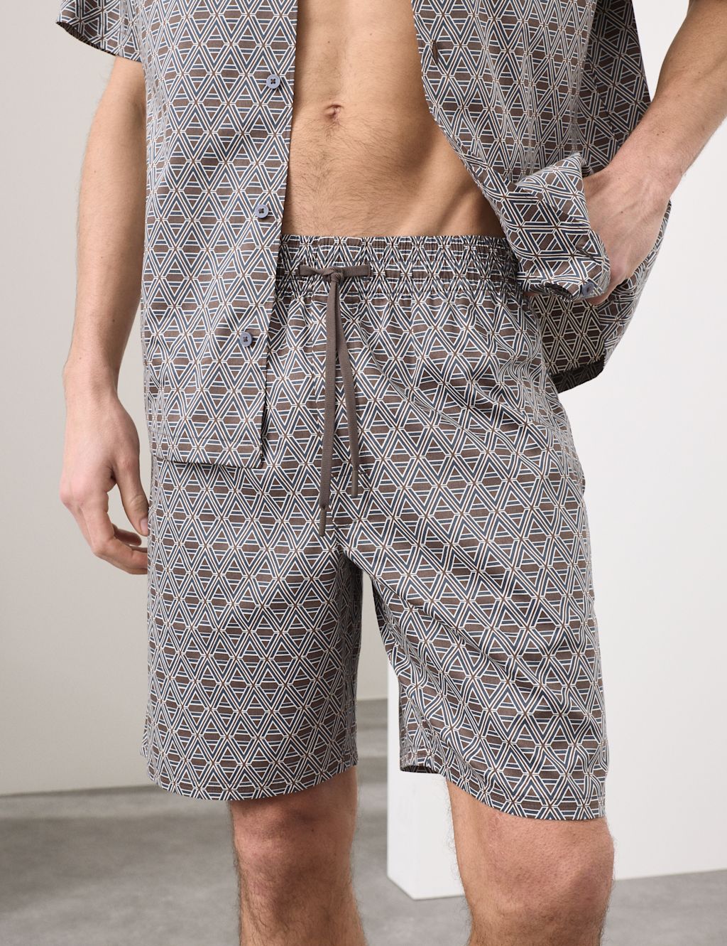 Autograph Cotton Rich Printed Pyjama Shorts - 2XL - Dark Petrol, Dark Petrol