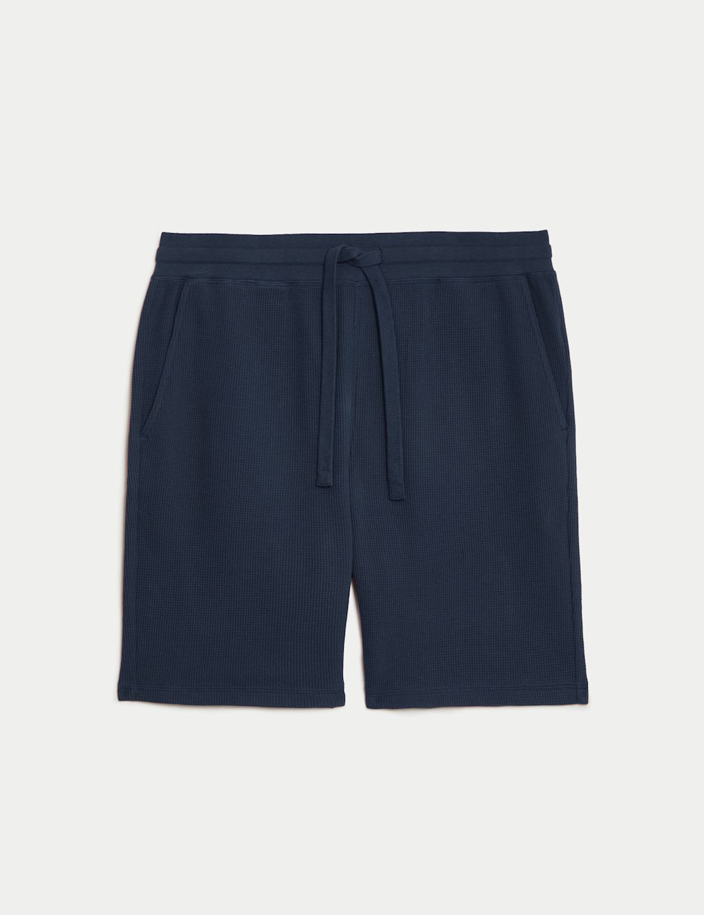 M&S Pure Cotton Waffle Loungewear Shorts - Navy, Navy