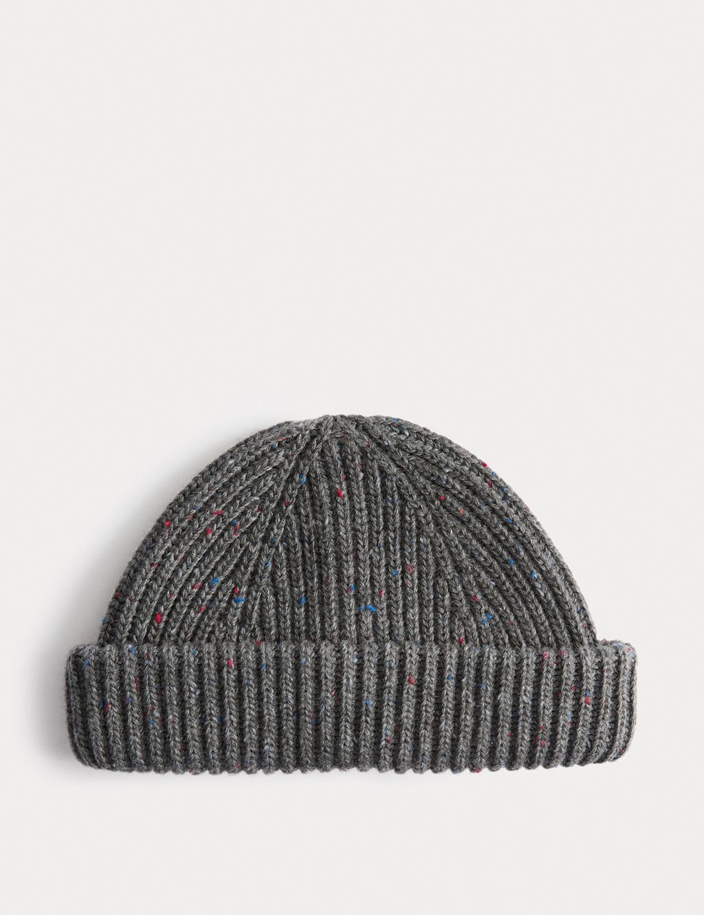 M&S Fisherman Ribbed Beanie Hat - 1SIZE - Grey Mix, Grey Mix