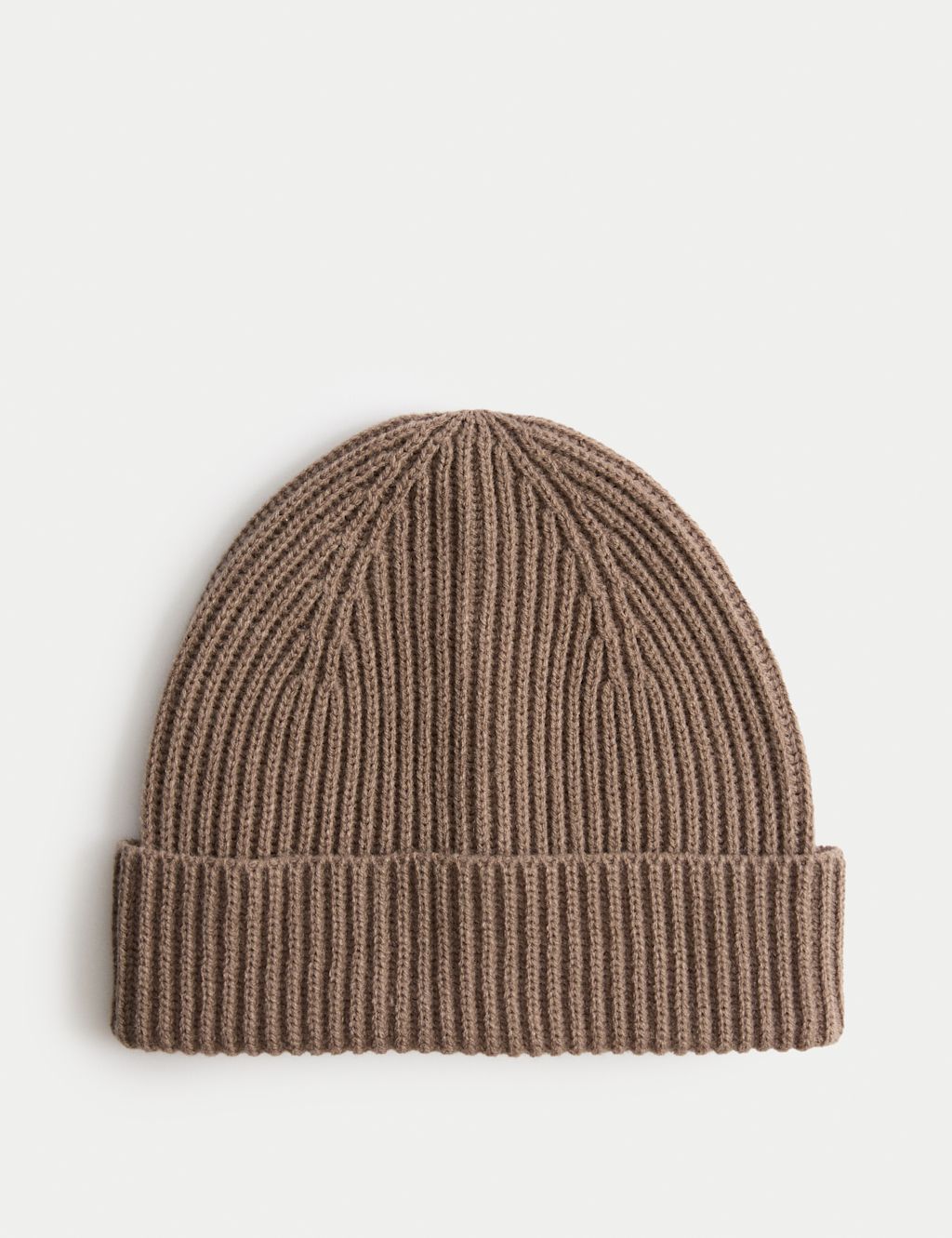 M&S Ribbed Knitted Beanie Hat - 1SIZE - Mocha, Mocha