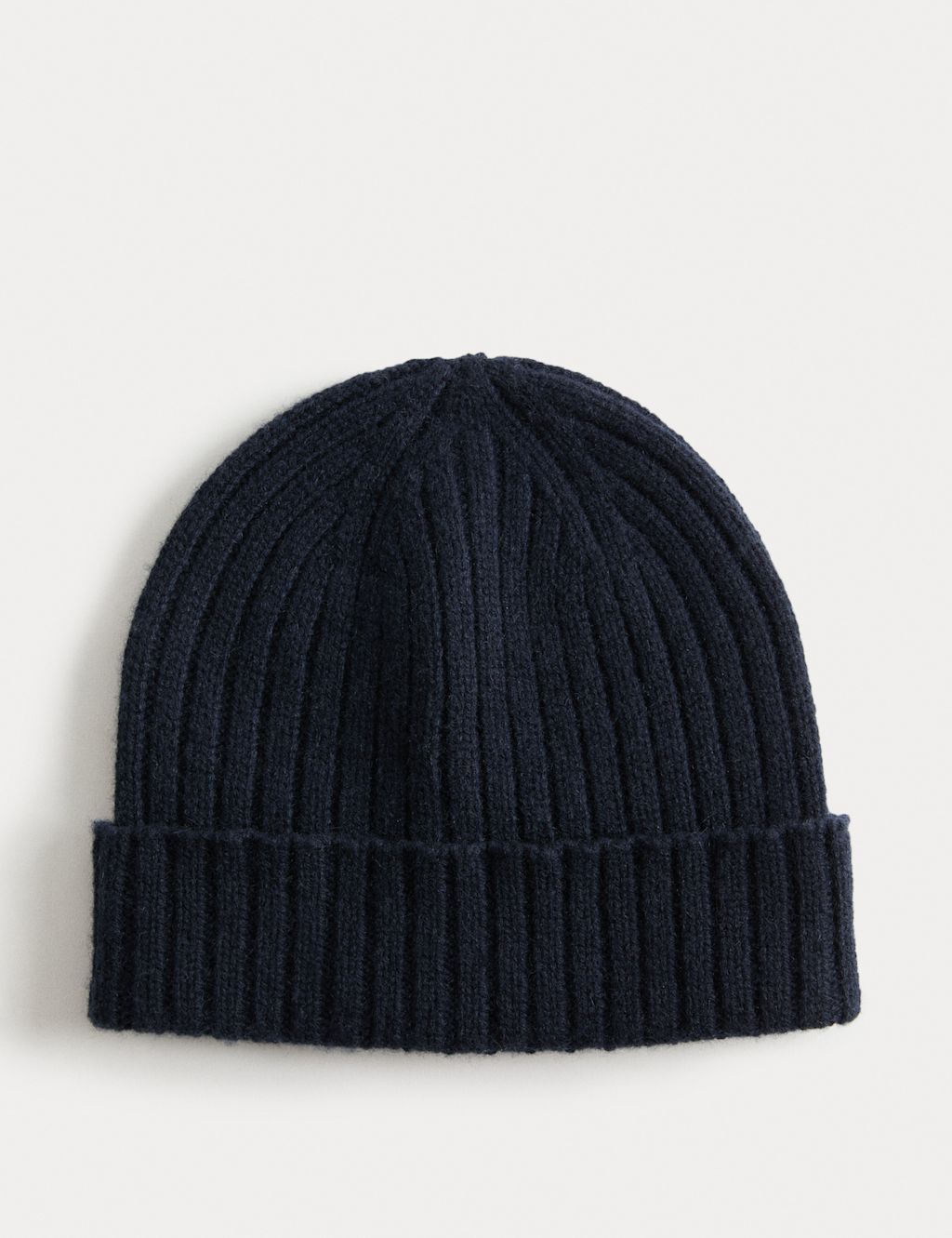 Autograph Pure Cashmere Knitted Beanie Hat - 1SIZE - Dark Navy, Dark Navy