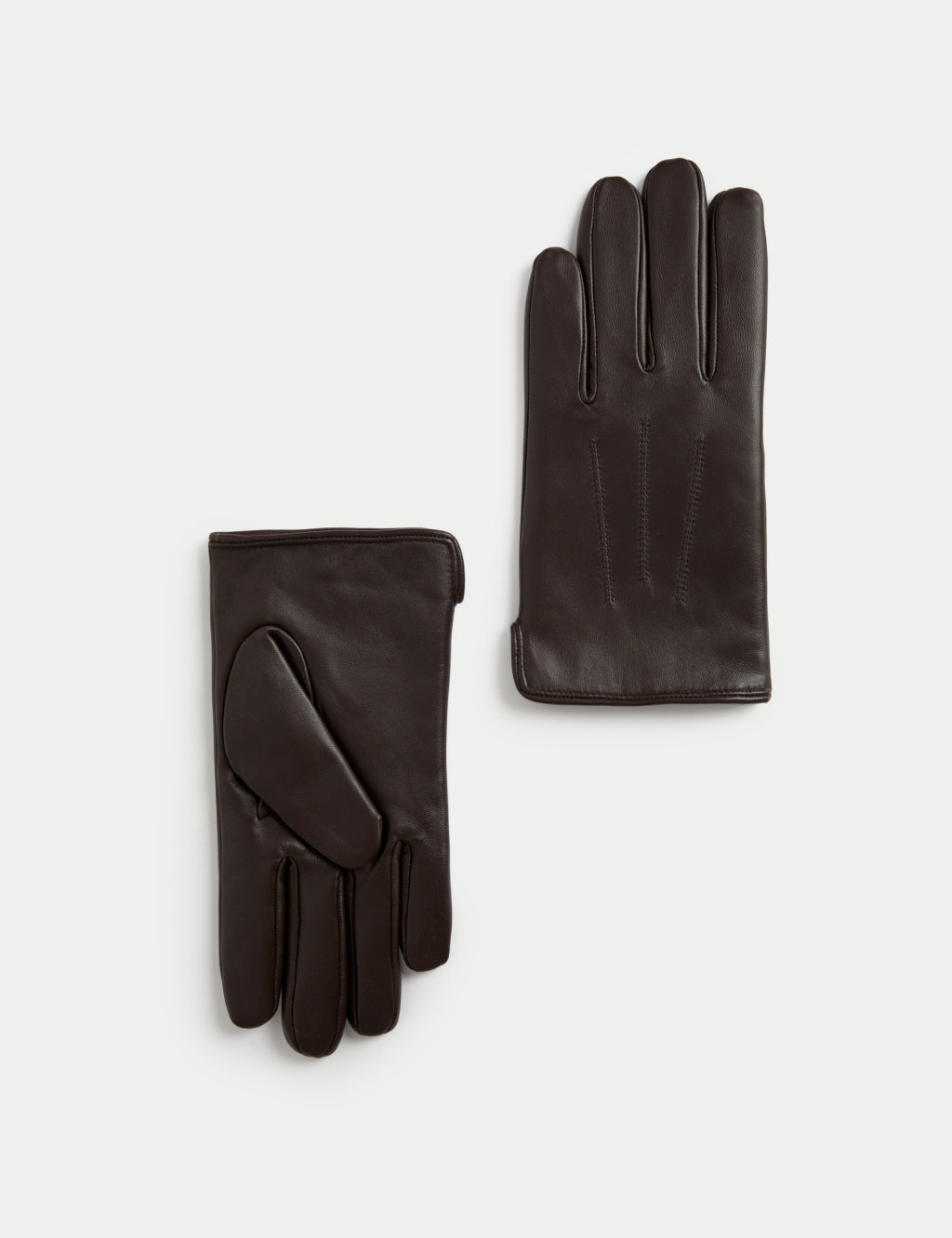 M&S Leather Gloves with Thermowarmth™ - Brown, Brown