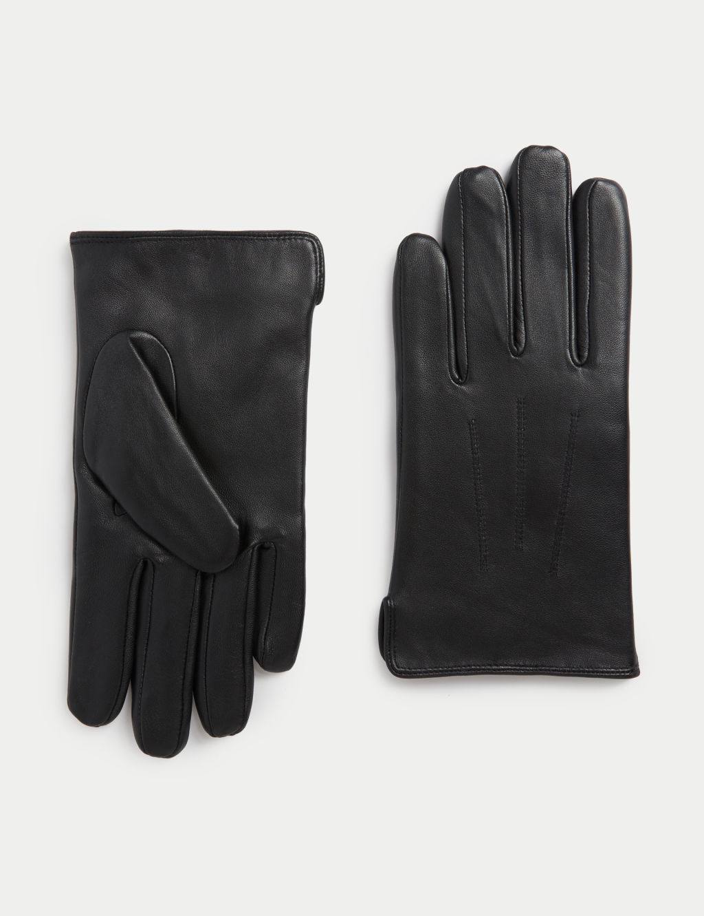 M&S Leather Gloves with Thermowarmth™ - Black, Black