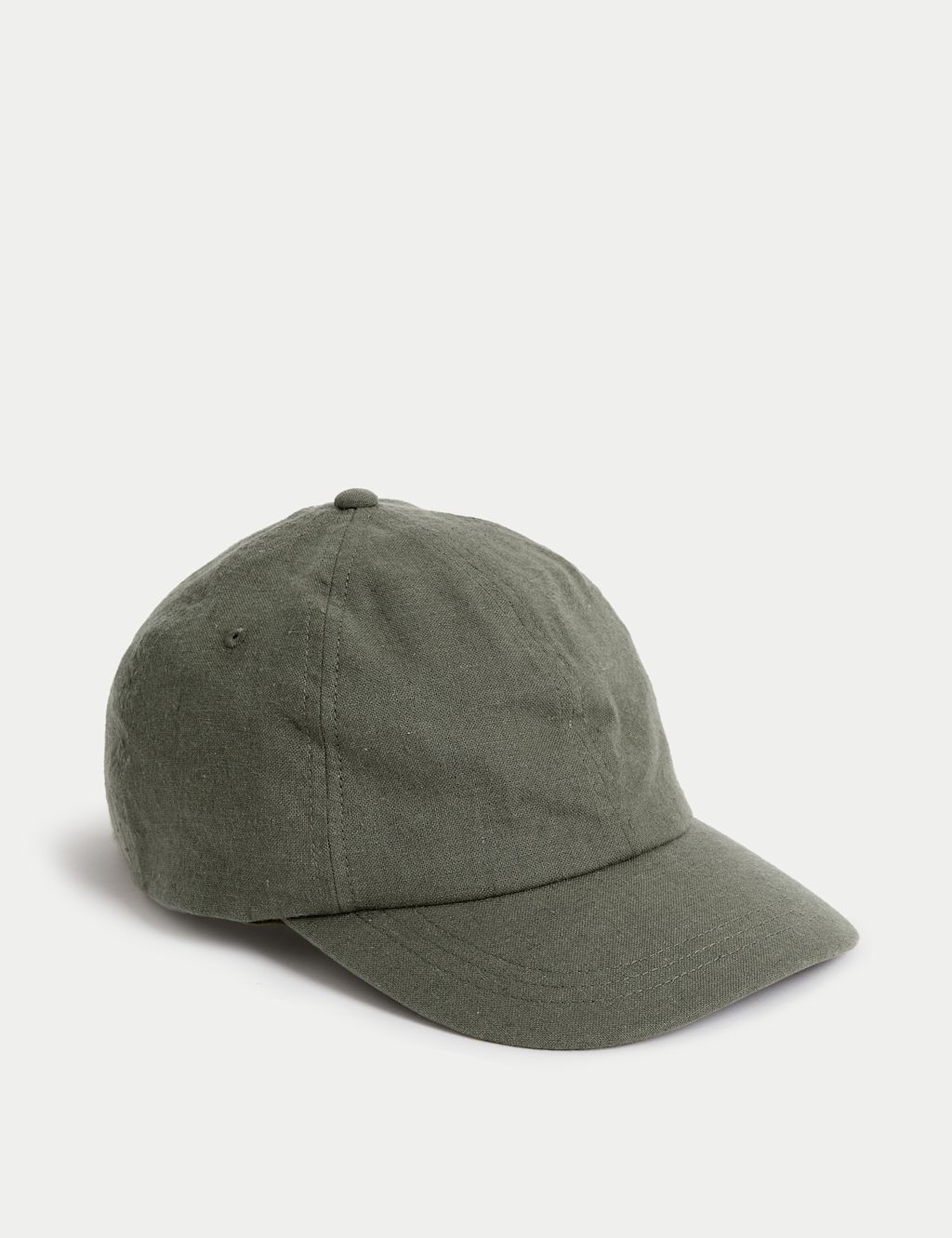 M&S Linen Blend Baseball Cap - 1SIZE - Mole, Mole