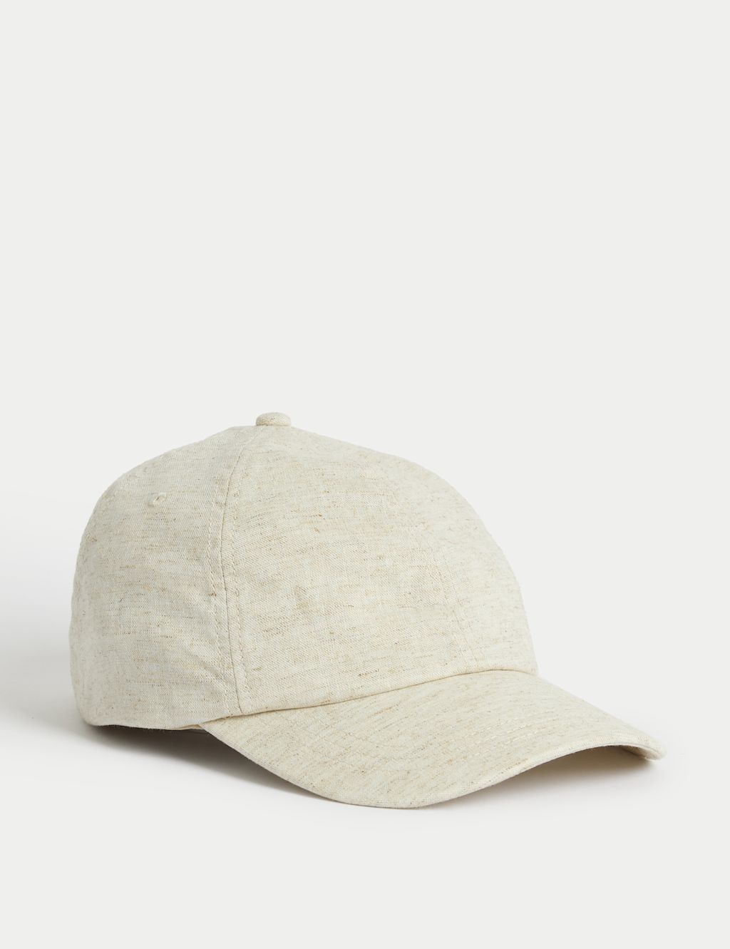 M&S Linen Blend Baseball Cap - 1SIZE - Natural, Natural