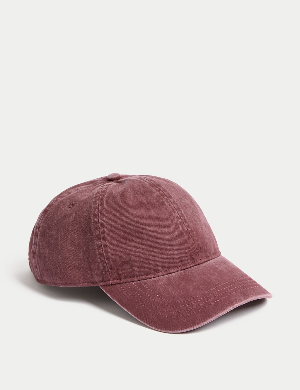 M&S Washed Cotton Baseball Cap - 1SIZE - Burgundy, Burgundy