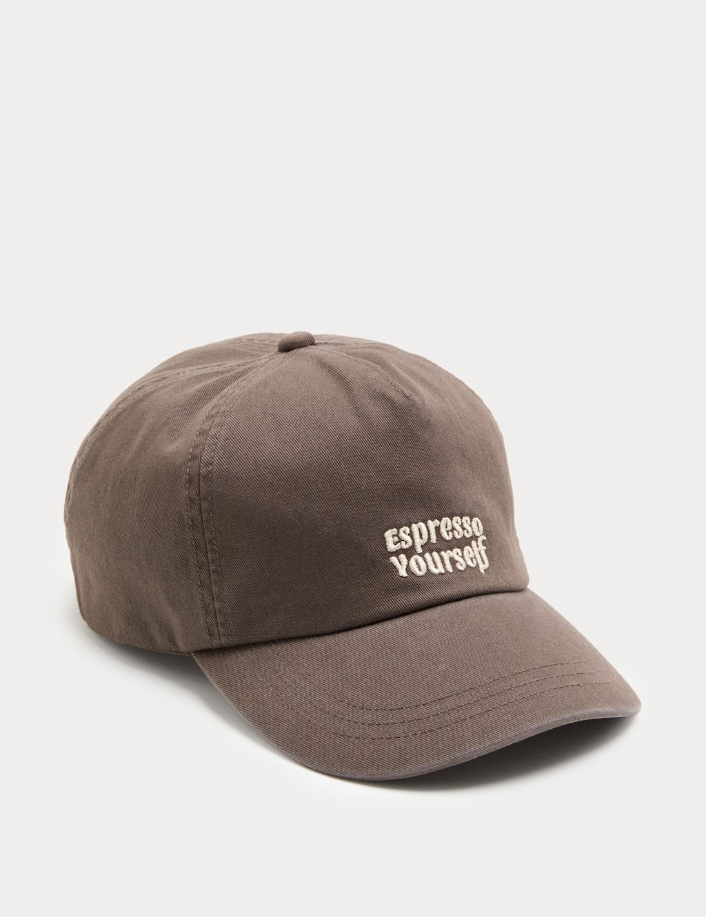 M&S Pure Cotton Embroidered Baseball Cap - Light Brown, Light Brown
