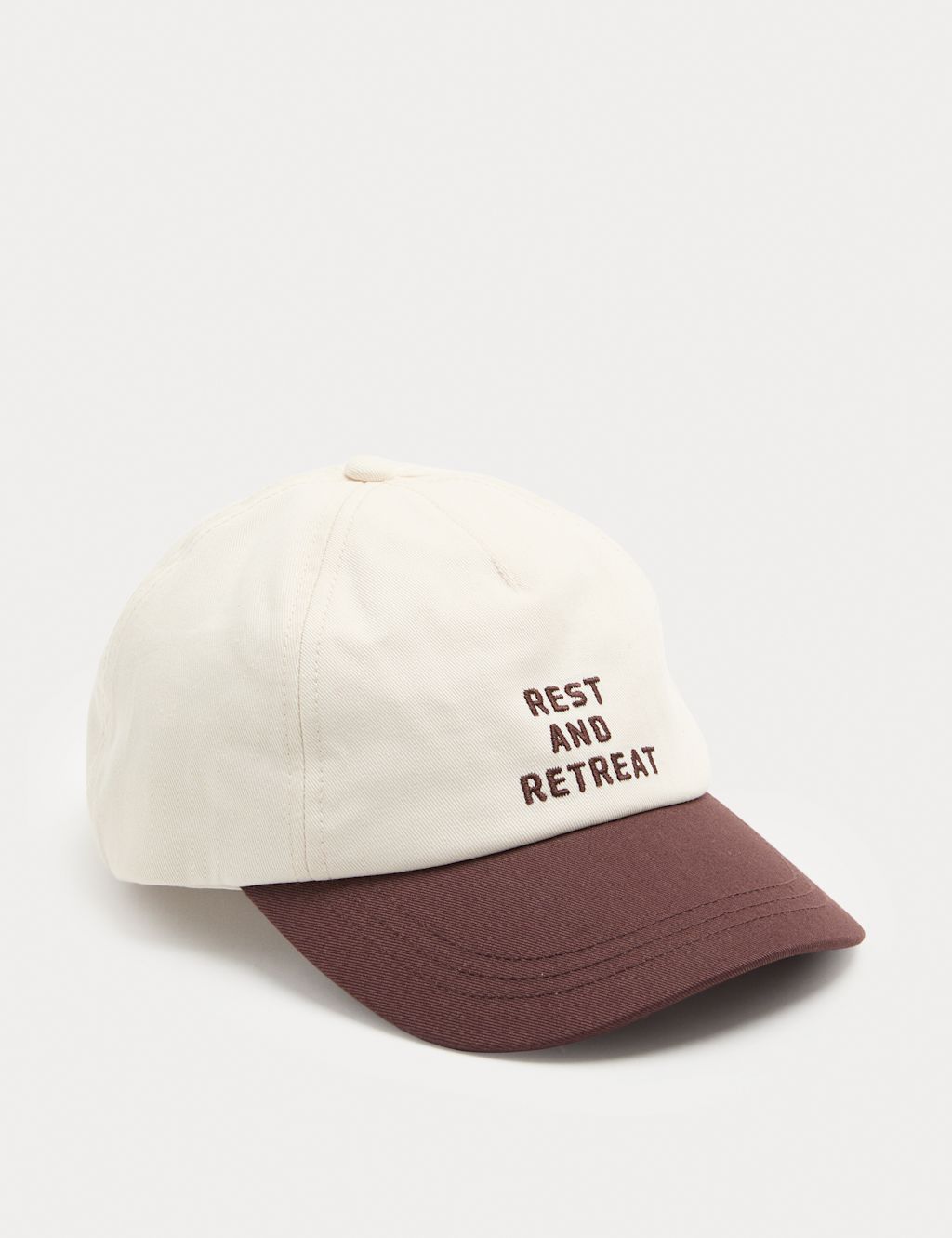 M&S Pure Cotton Embroidered Baseball Cap - Brown Mix, Brown Mix