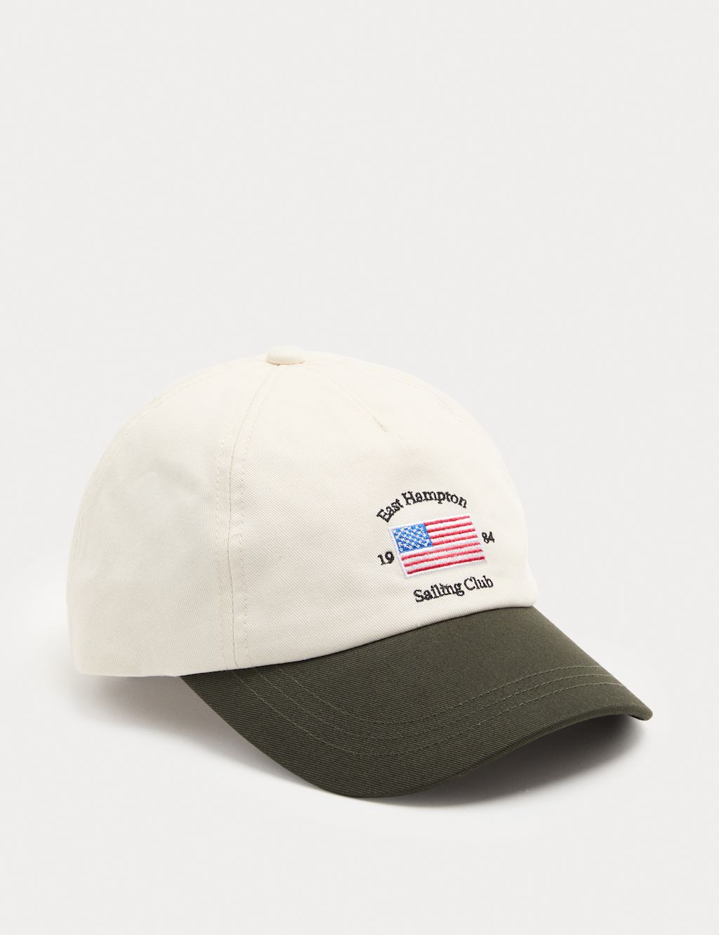 M&S Pure Cotton Embroidered Baseball Cap - Ecru Mix, Ecru Mix