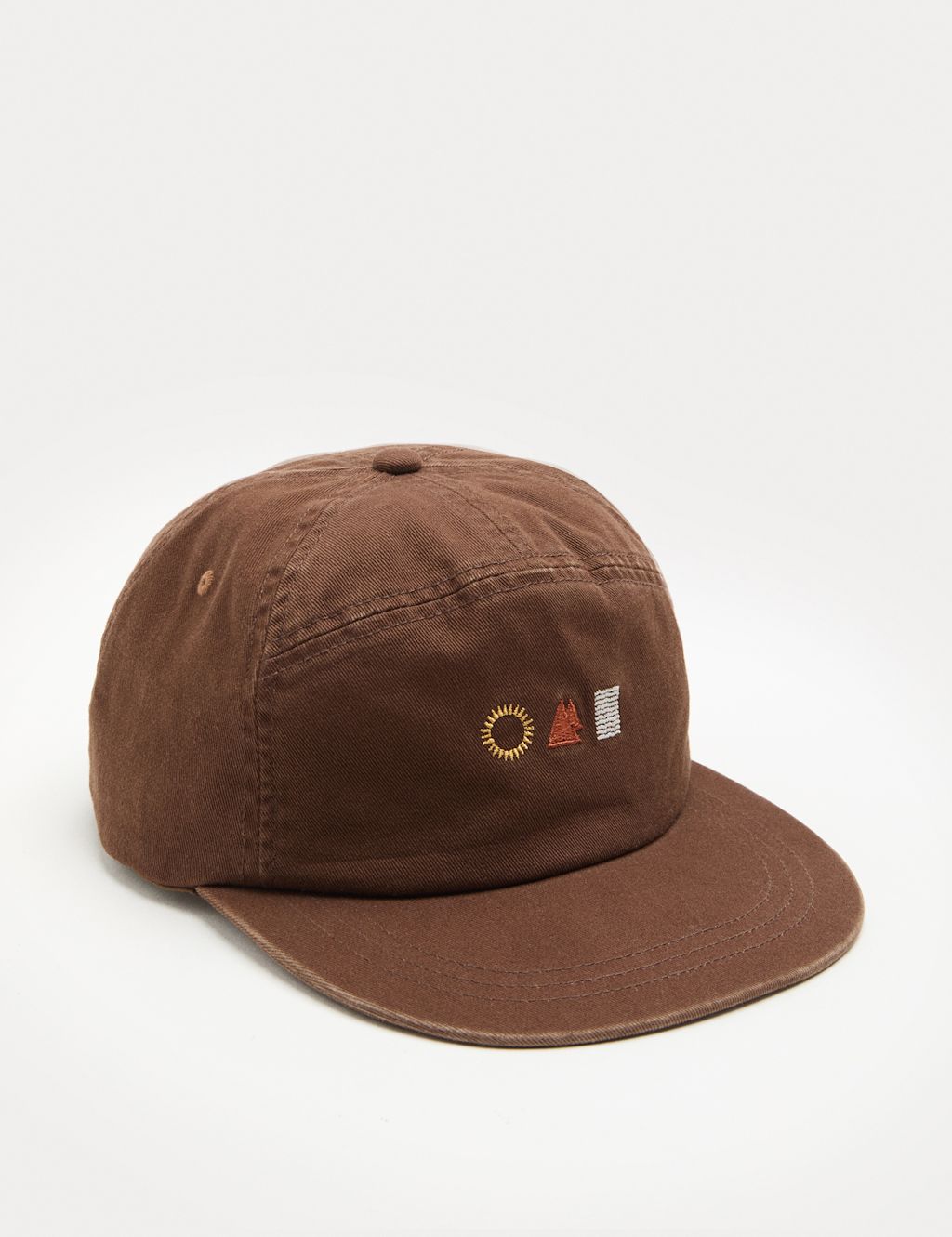 M&S Pure Cotton Good Days Baseball Cap - Brown, Brown