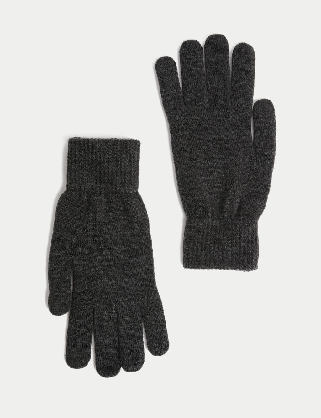 M&S Knitted Gloves - 1SIZE - Charcoal, Charcoal