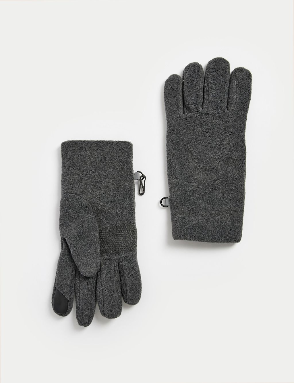 M&S Fleece Touch Screen Gloves - L-XL - Charcoal, Charcoal