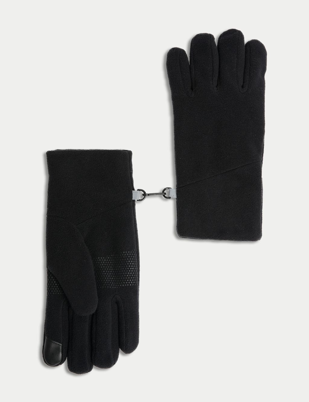 M&S Fleece Touch Screen Gloves - L-XL - Black, Black