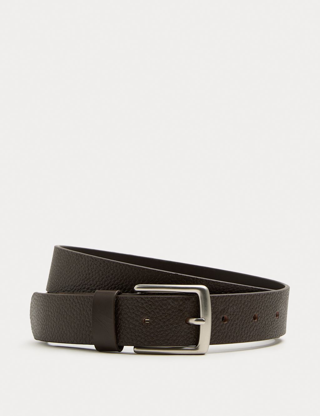 M&S Leather Textured Belt - 34-36 - Brown, Brown