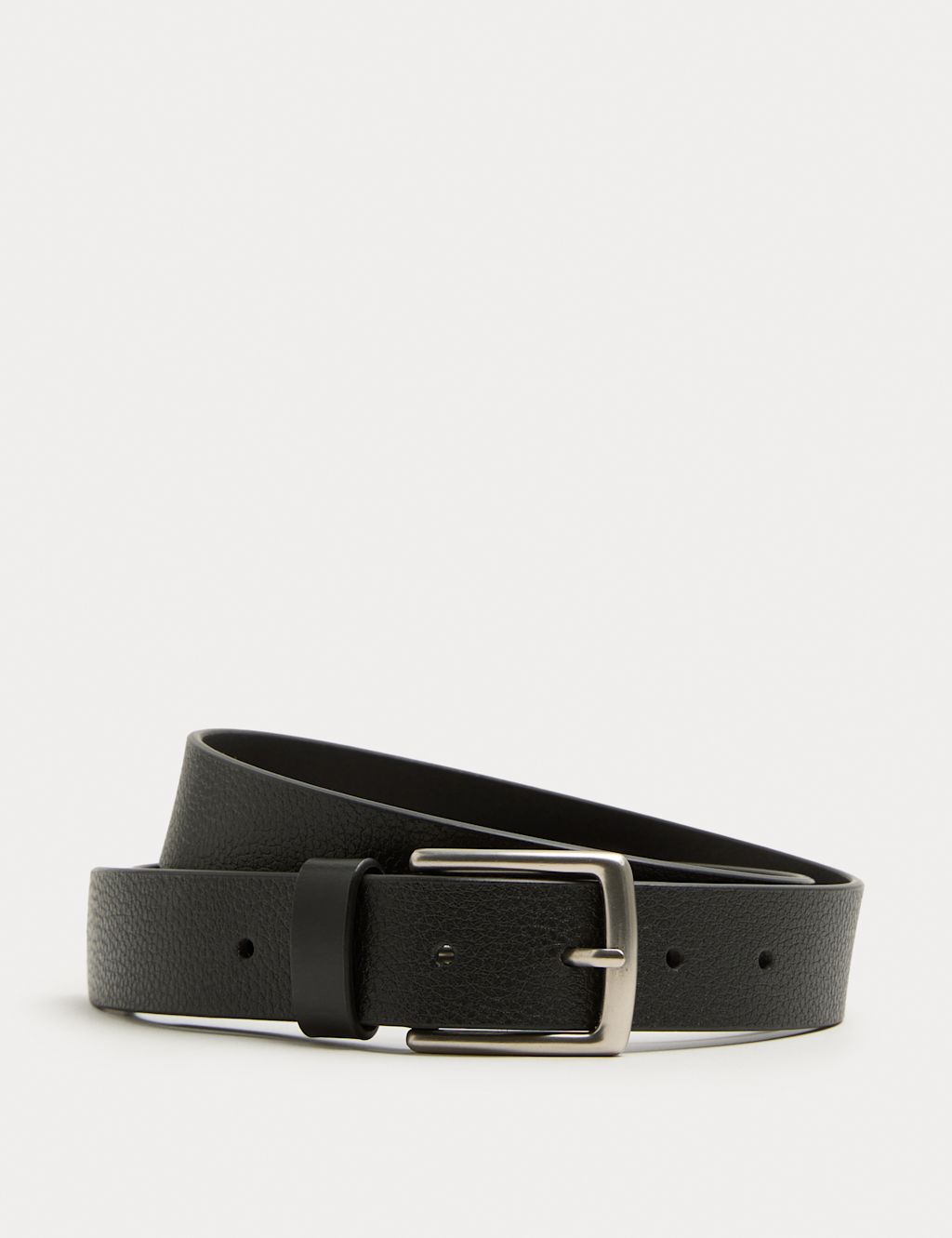 M&S Leather Textured Belt - 38-40 - Black, Black