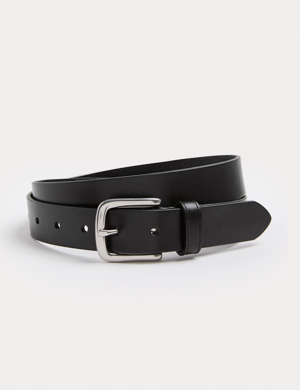 M&S Slim Leather Belt - 42-44 - Black, Black