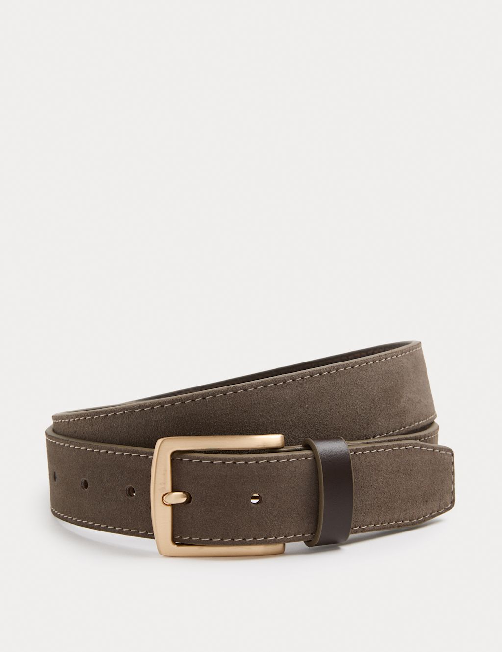 Autograph Contrast Suede Belt - 38-40 - Mole, Mole