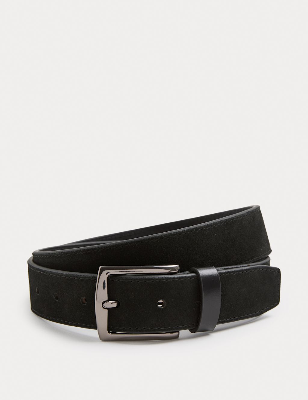 Autograph Contrast Suede Belt - 30-32 - Black, Black