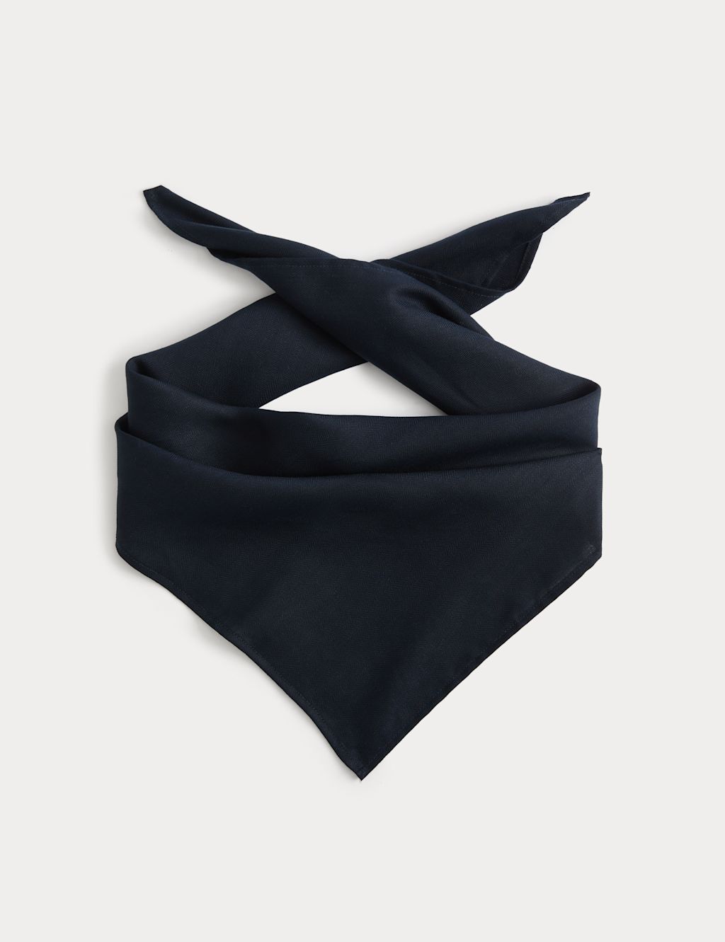 Autograph Linen Blend Herringbone Bandana Scarf - Dark Navy, Dark Navy