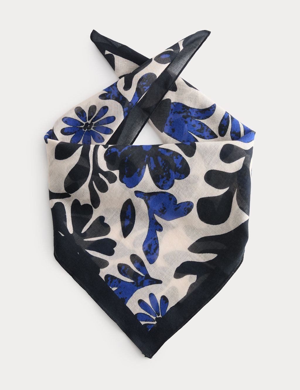 M&S Pure Cotton Patterned Bandana - Blue Mix, Blue Mix