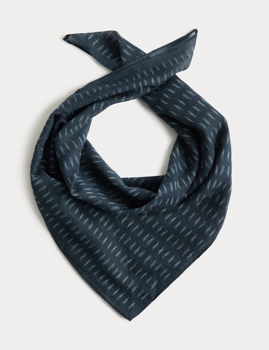 M&S Pure Cotton Patterned Bandana - Navy Mix, Navy Mix