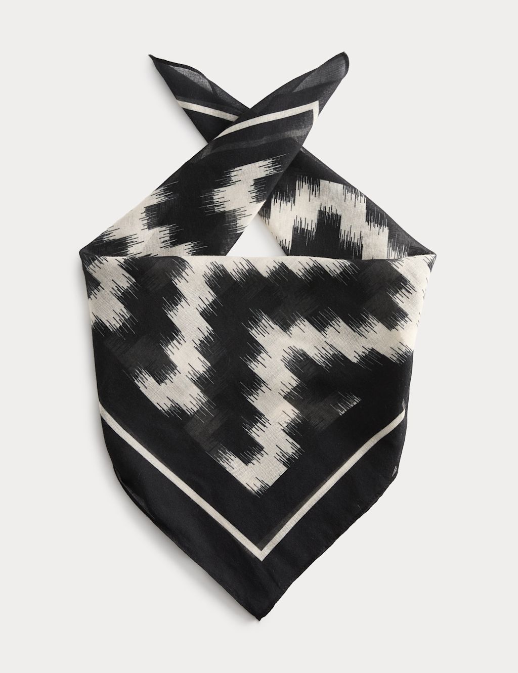 M&S Pure Cotton Patterned Bandana - Black Mix, Black Mix