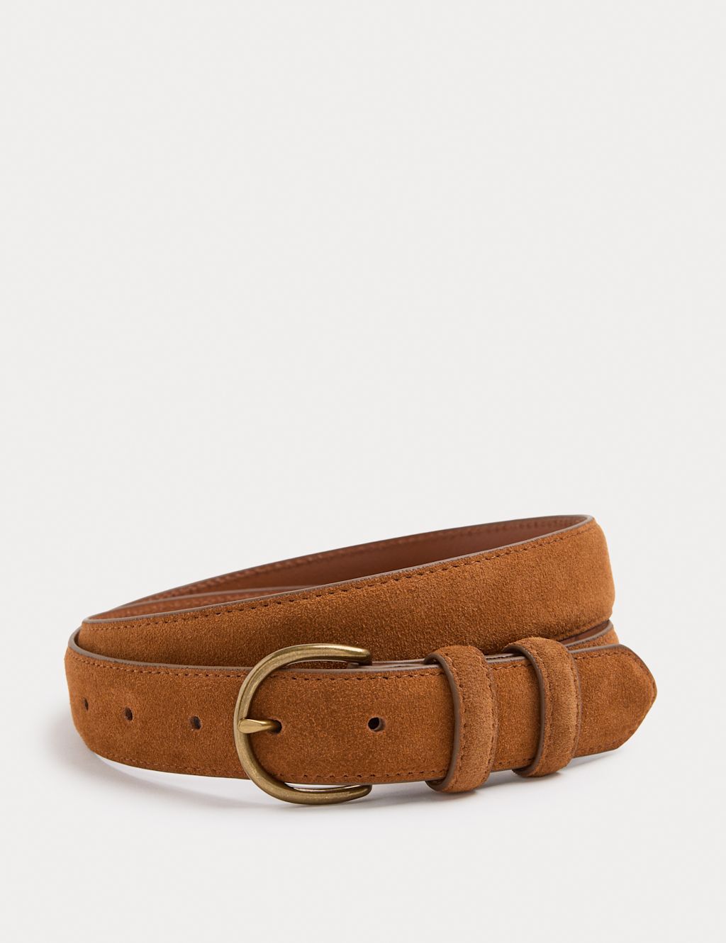 Autograph Suede Belt - 34-36 - Tan, Tan