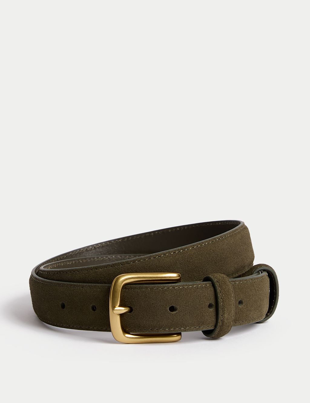 Autograph Suede Belt - 34-36 - Khaki, Khaki