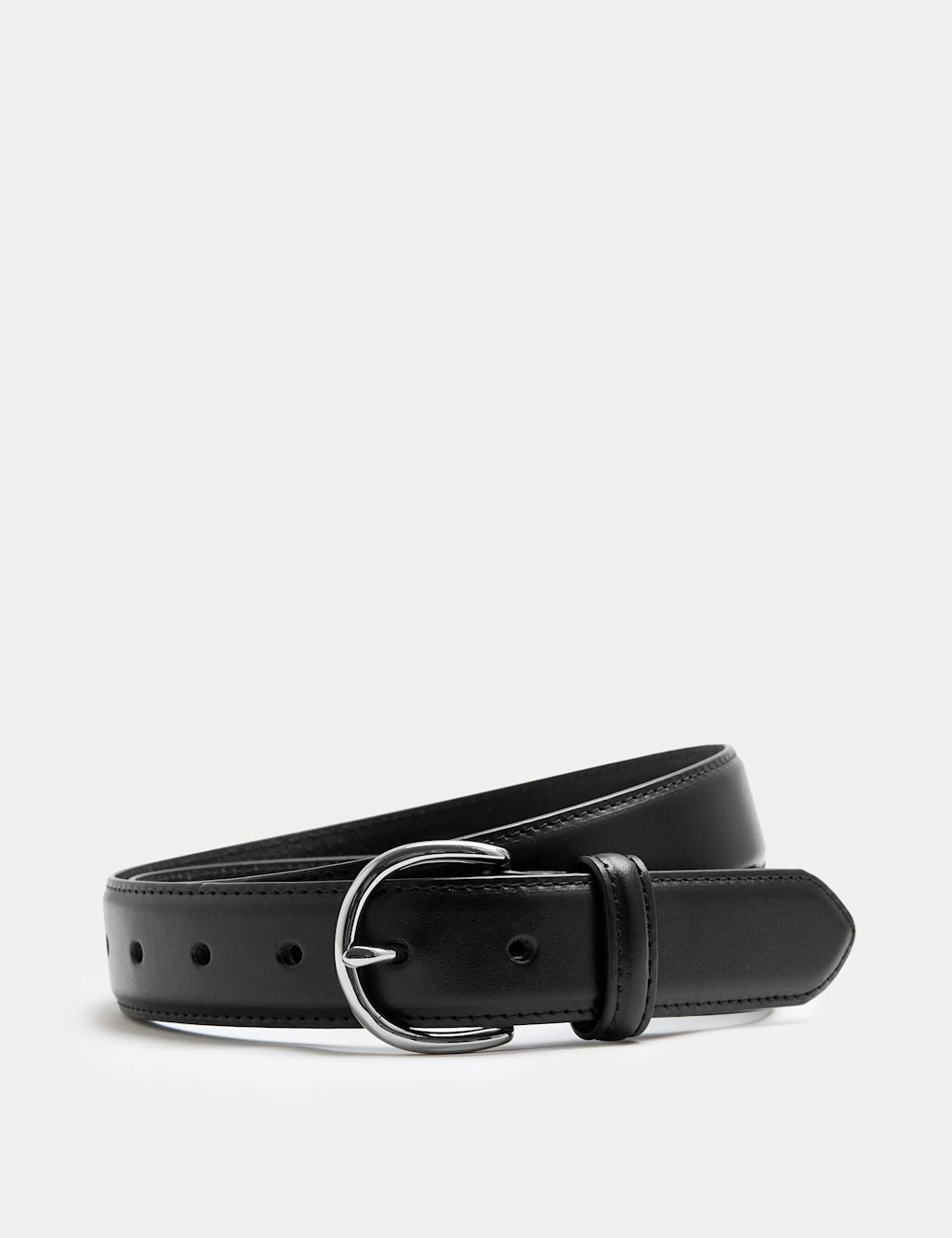 M&S Textured Leather Buckle Belt - 42-44 - Black, Black