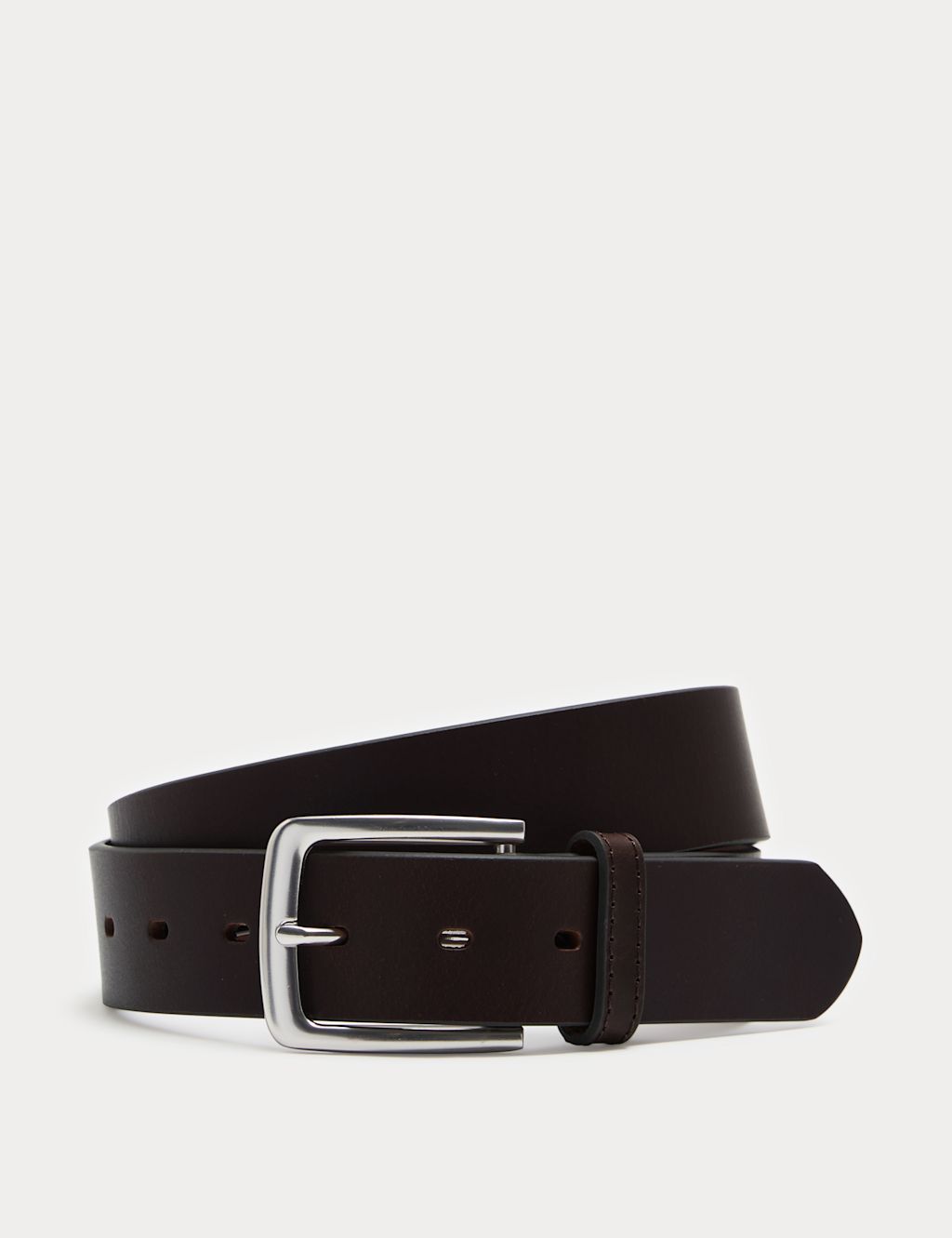 M&S Leather Casual Belt - 30-32 - Dark Brown, Dark Brown