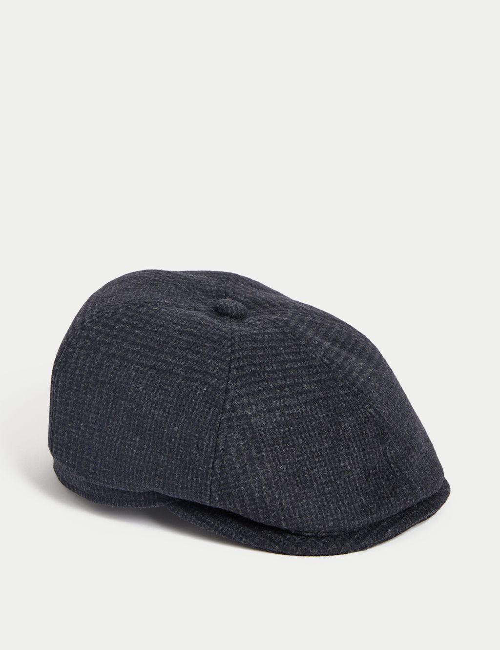 M&S Checked Baker Boy Hat - L-XL - Navy Mix, Navy Mix