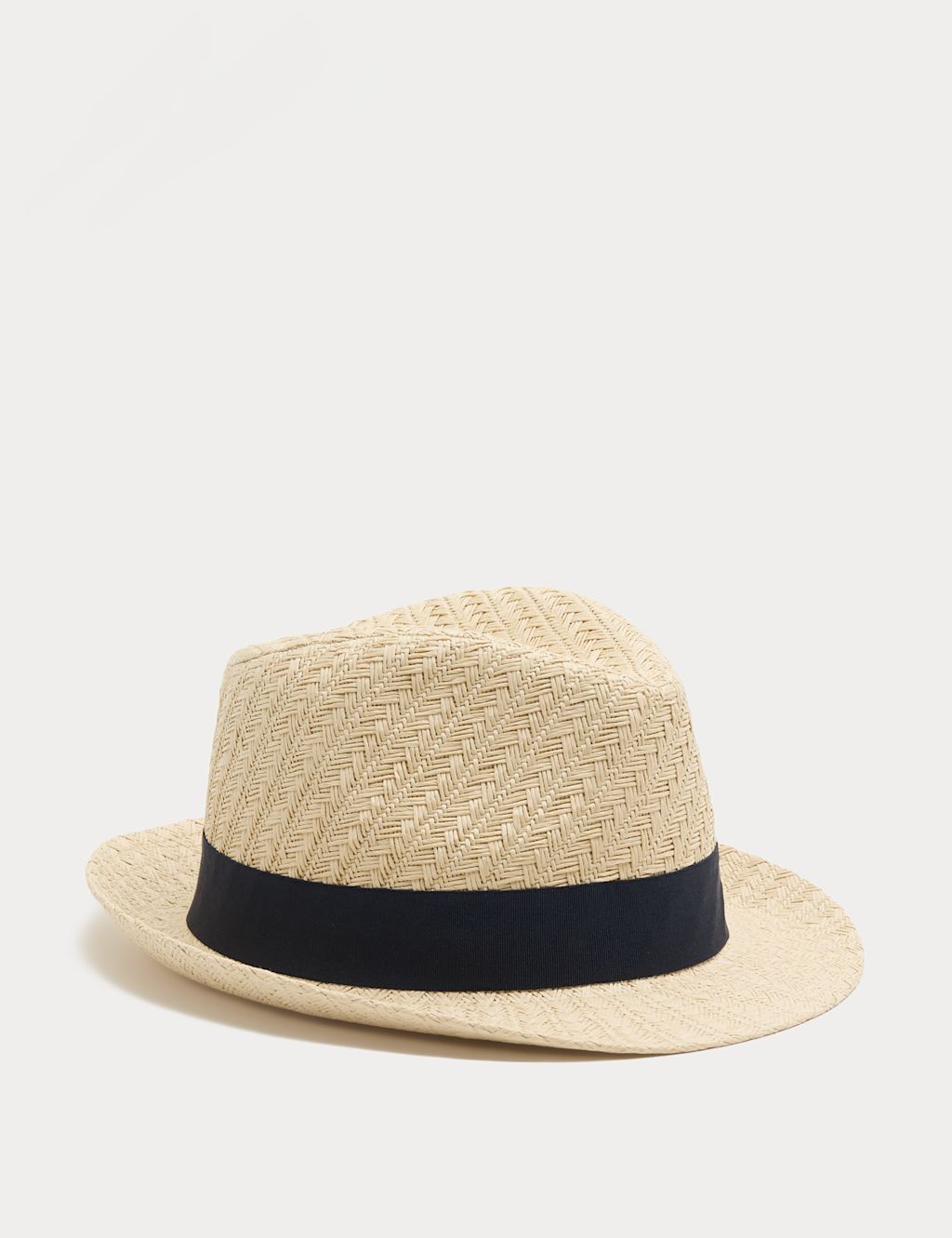 M&S Textured Trilby - L - XL - Natural, Natural